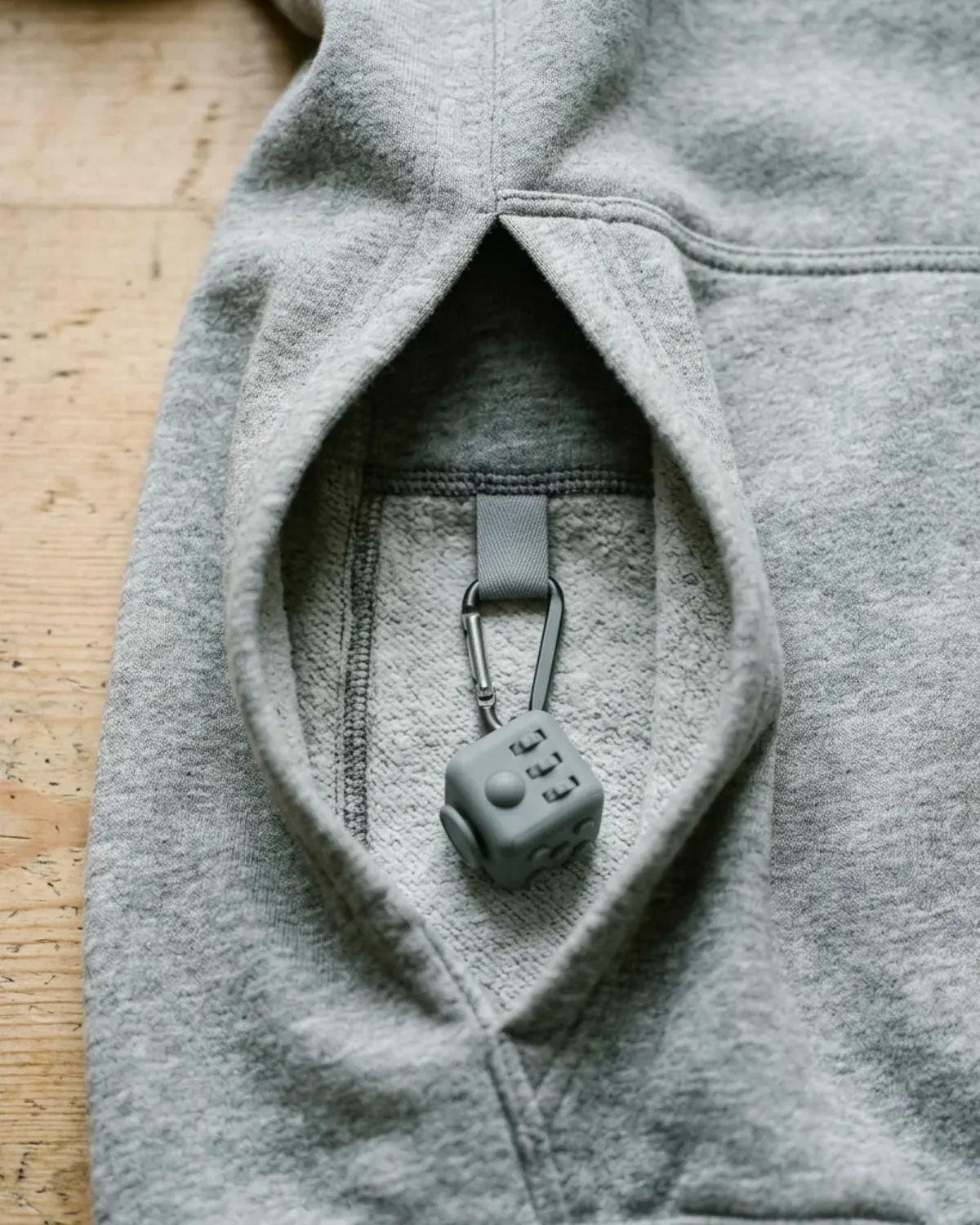 Interior front pocket with a soft cotton loop.